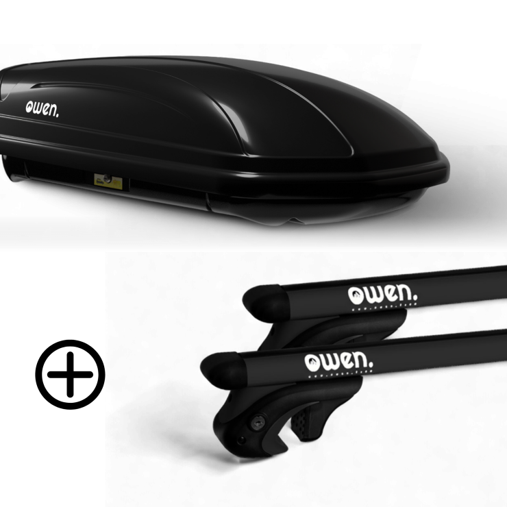 OWEN Dakkoffer 320L ADVANCED & Dakdrager 5.0S zwart - Bundel