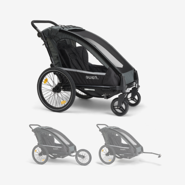 OWEN kinder Wandelwagen | 1 kind | Fietskar | 360 graden draaibaar met vering
