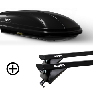 OWEN Dakkoffer 320L ADVANCED & Dakdrager 3.0S PRO zwart - Bundle